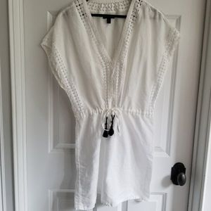 J Crew White Linen Cover Up Sz S